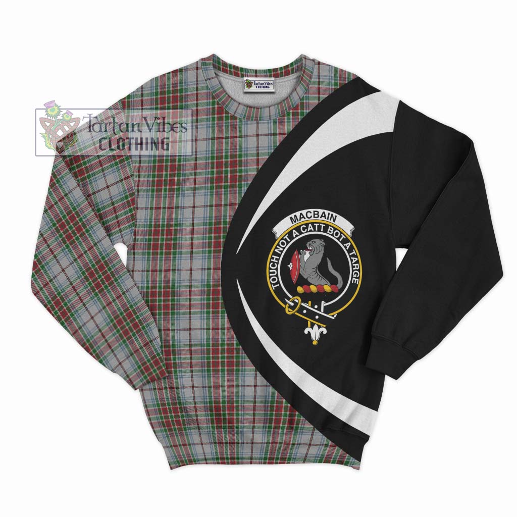 MacBain Dress Tartan Sweatshirt with Family Crest Circle Style Unisex - Tartan Vibes Clothing