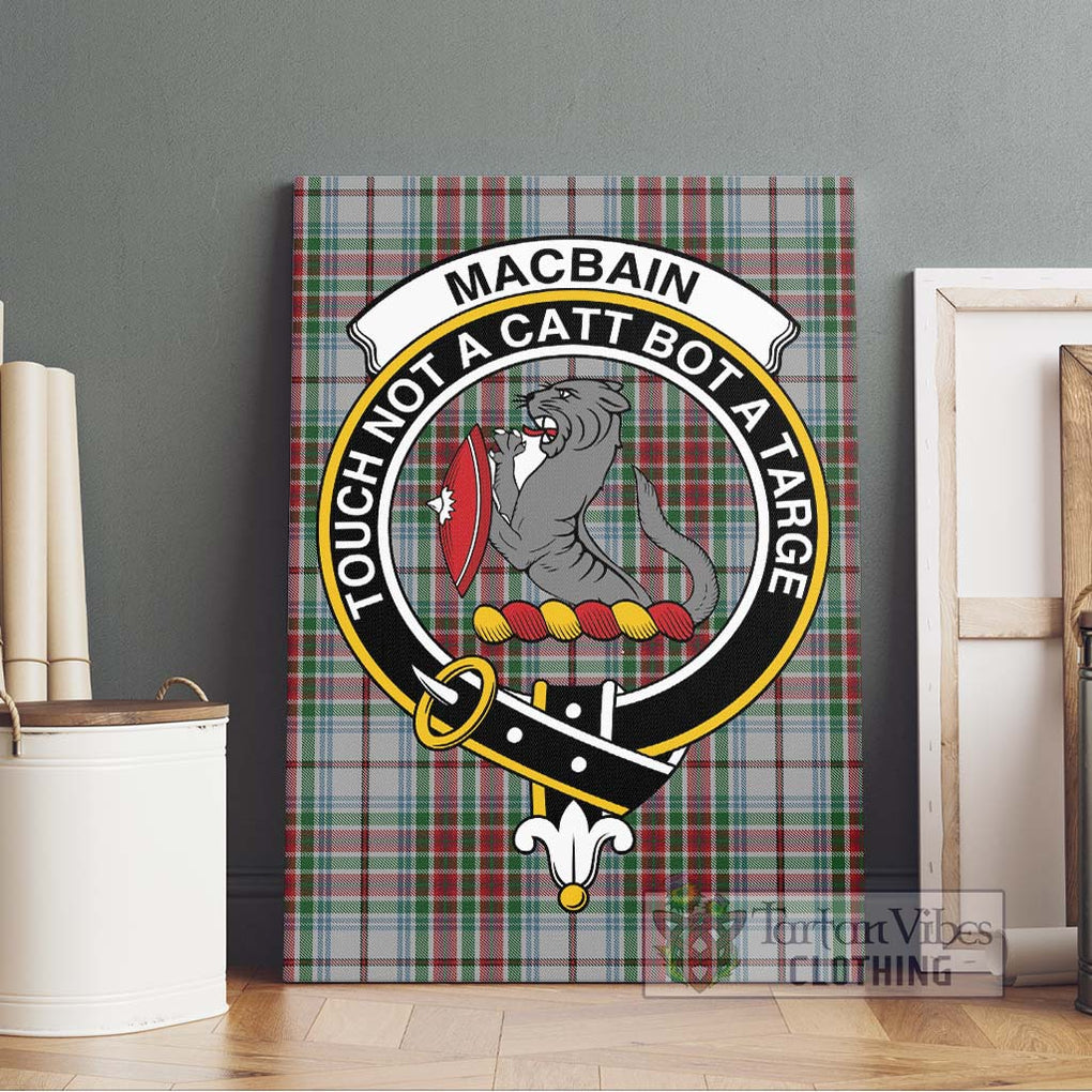 MacBain Dress Tartan Canvas Print Wall Art with Family Crest Without Frame - Tartan Vibes Clothing