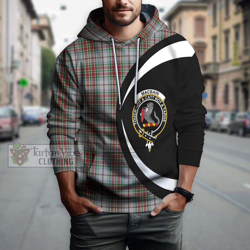 Tartan Vibes Clothing MacBain Dress Tartan Hoodie with Family Crest Circle Style