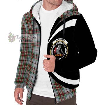 MacBain Dress Tartan Sherpa Hoodie with Family Crest Circle Style