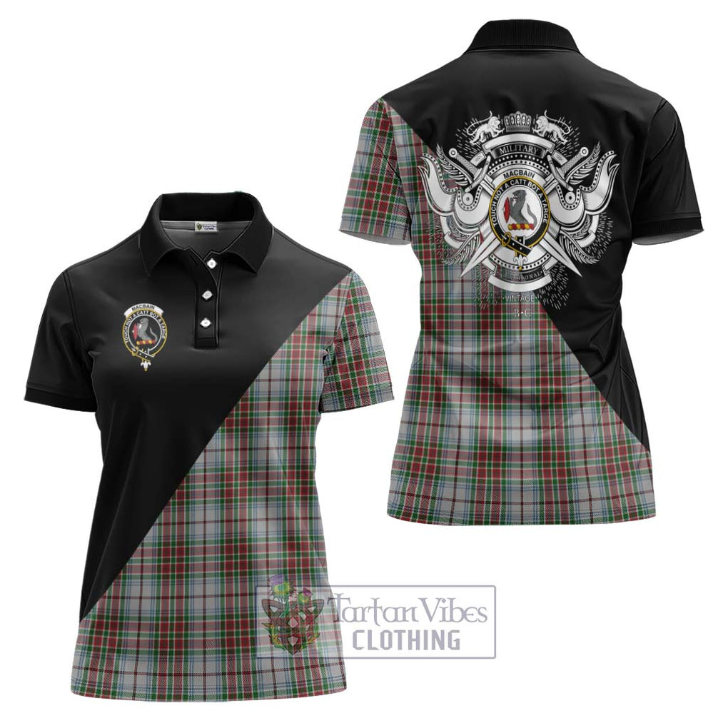 MacBain Dress Tartan Women's Polo Shirt with Family Crest and Military Logo Style Women - Tartanvibesclothing Shop