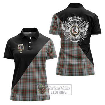 MacBain Dress Tartan Women's Polo Shirt with Family Crest and Military Logo Style