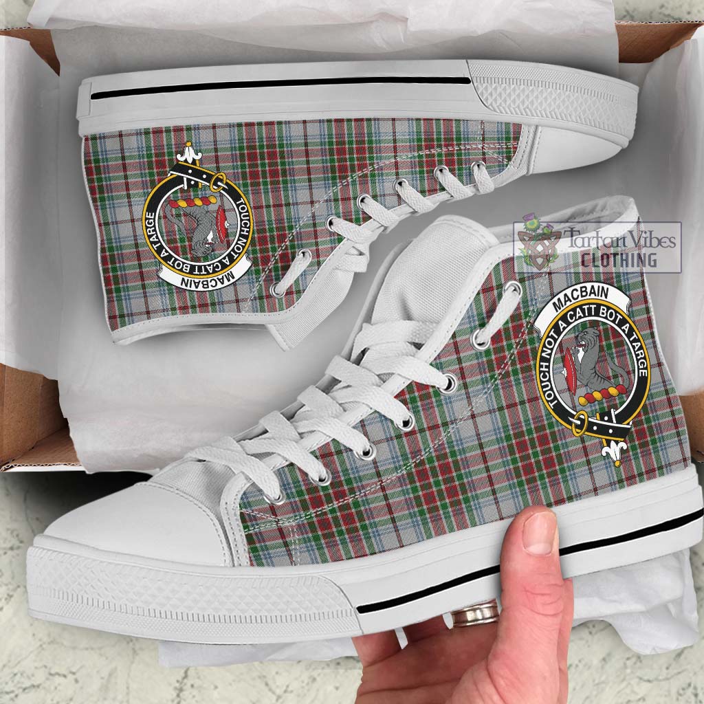 Tartan Vibes Clothing MacBain Dress Tartan High Top Shoes with Family Crest