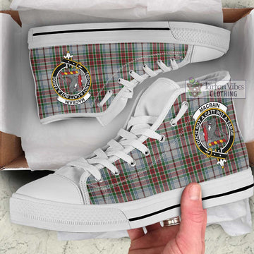 MacBain Dress Tartan High Top Shoes with Family Crest