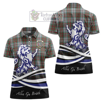 MacBain Dress Tartan Women's Polo Shirt with Alba Gu Brath Regal Lion Emblem