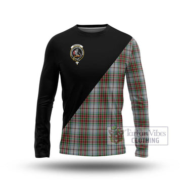 MacBain Dress Tartan Long Sleeve T-Shirt with Family Crest and Military Logo Style