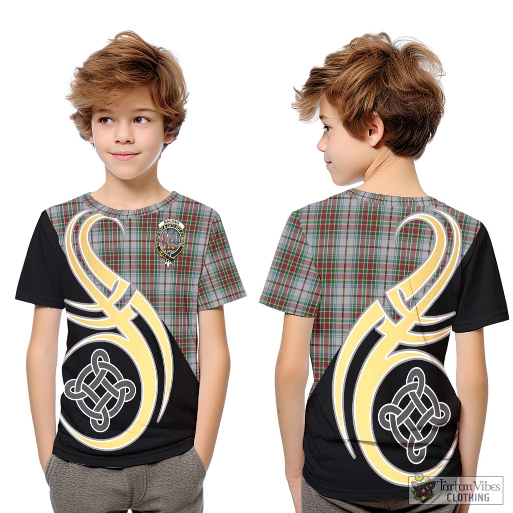 MacBain Dress Tartan Kid T-Shirt with Family Crest and Celtic Symbol Style Youth XL Size14 - Tartan Vibes Clothing