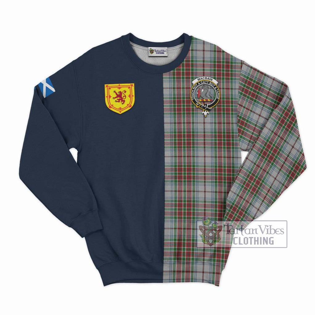 Tartan Vibes Clothing MacBain Dress Tartan Sweatshirt with Scottish Lion Royal Arm Half Style