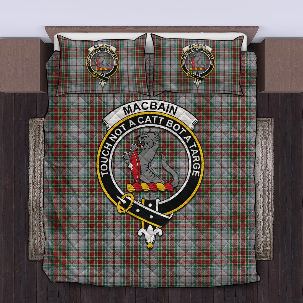 MacBain Dress Tartan Quilt Bed Set with Family Crest Twin - Tartanvibesclothing