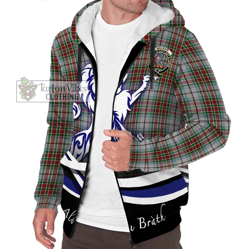 MacBain Dress Tartan Sherpa Hoodie with Alba Gu Brath Regal Lion Emblem Unisex S - Tartanvibesclothing Shop