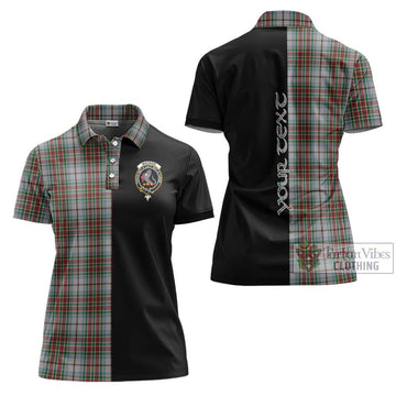 MacBain Dress Tartan Women's Polo Shirt with Family Crest and Half Of Me Style