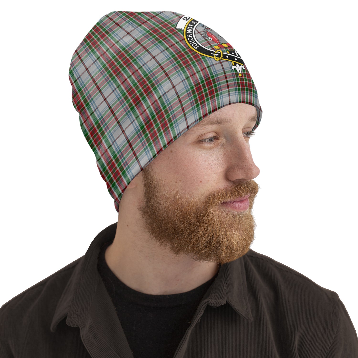 MacBain Dress Tartan Beanies Hat with Family Crest One Size 10.5*10.2 inches - Tartan Vibes Clothing