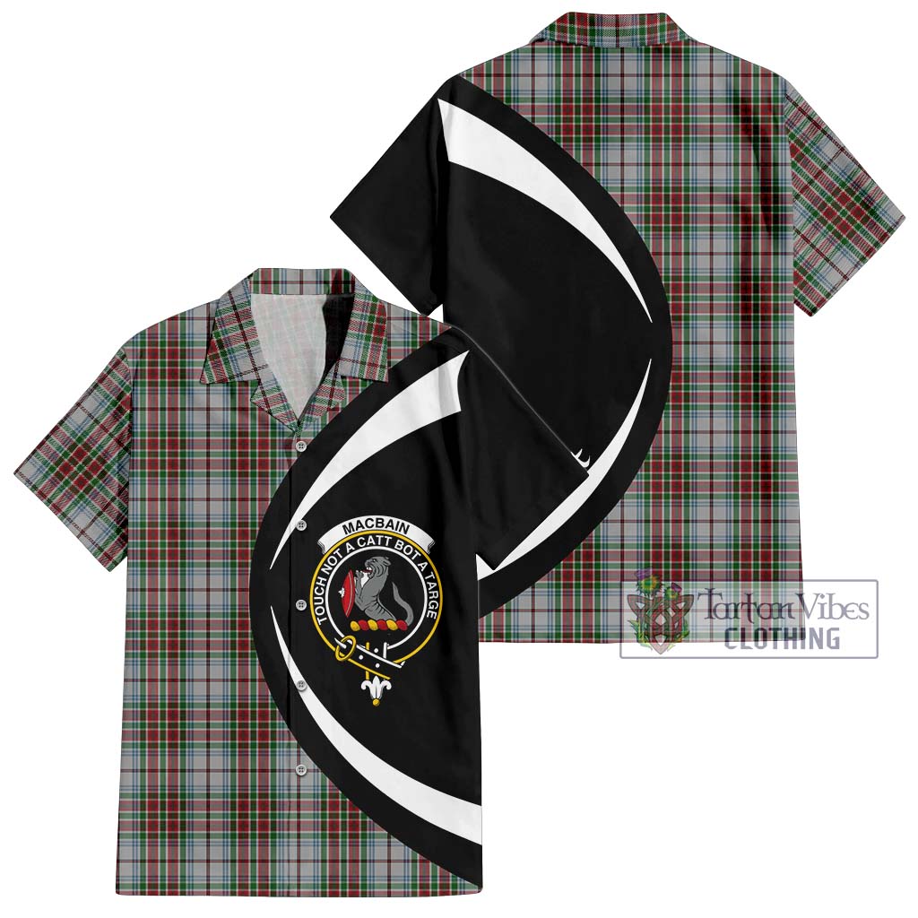 MacBain Dress Tartan Short Sleeve Button Up with Family Crest Circle Style Kid - Tartan Vibes Clothing