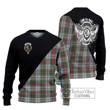 MacBain Dress Tartan Ugly Sweater with Family Crest and Military Logo Style