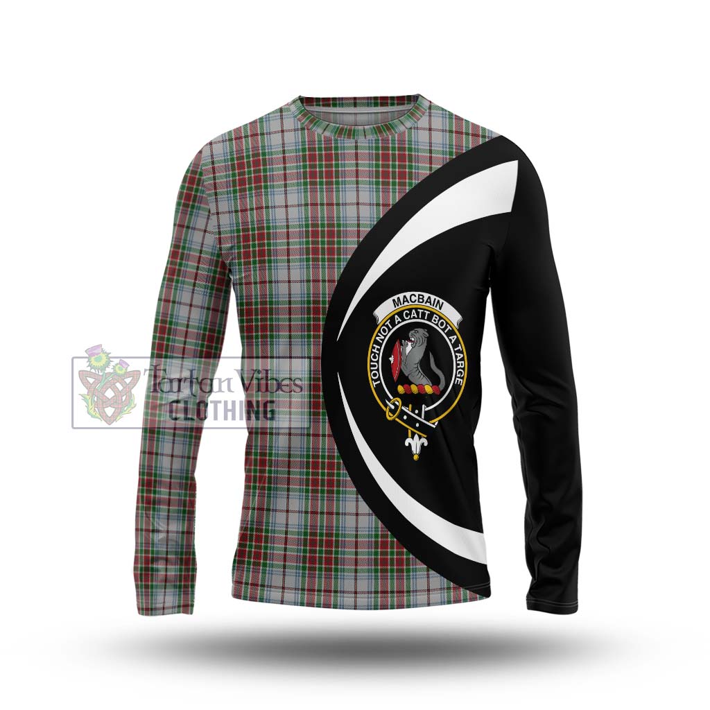 MacBain Dress Tartan Long Sleeve T-Shirt with Family Crest Circle Style Unisex - Tartan Vibes Clothing