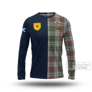 MacBain Dress Tartan Long Sleeve T-Shirt with Scottish Lion Royal Arm Half Style