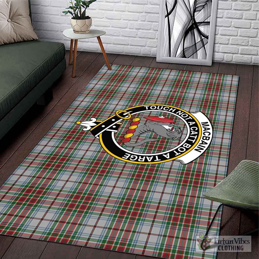 Tartan Vibes Clothing MacBain Dress Tartan Area Rug with Family Crest