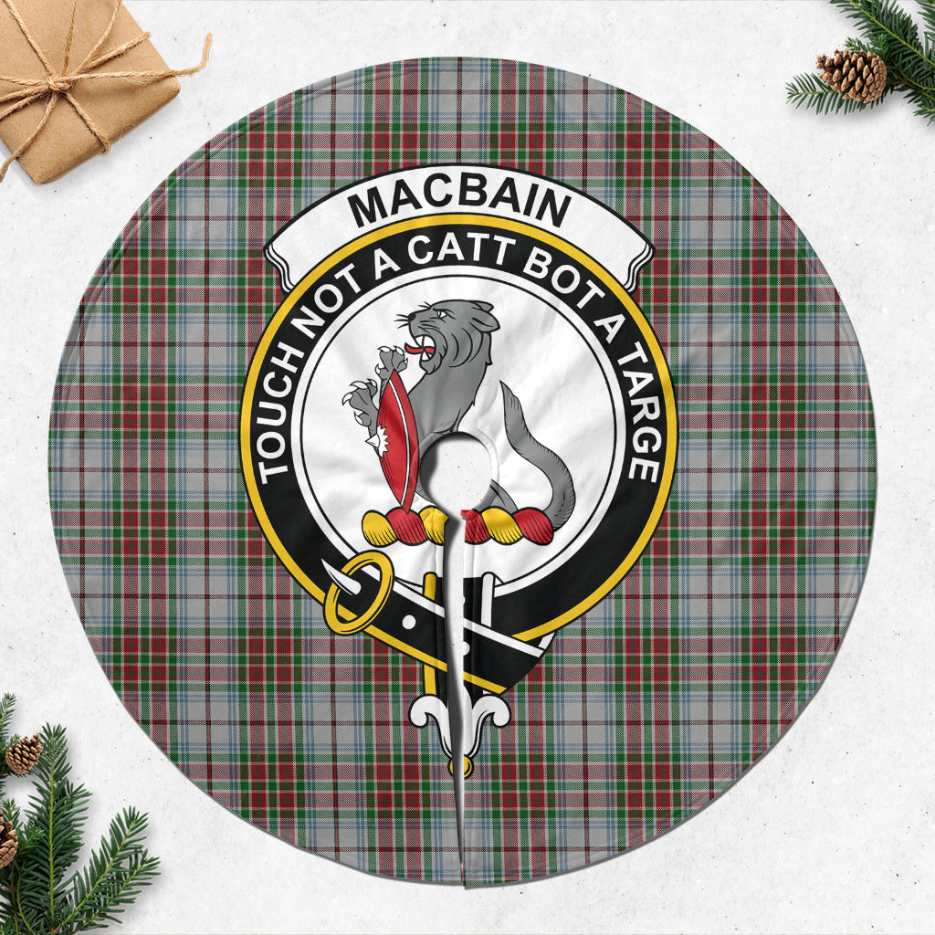 MacBain Dress Tartan Christmas Tree Skirt with Family Crest - Tartanvibesclothing