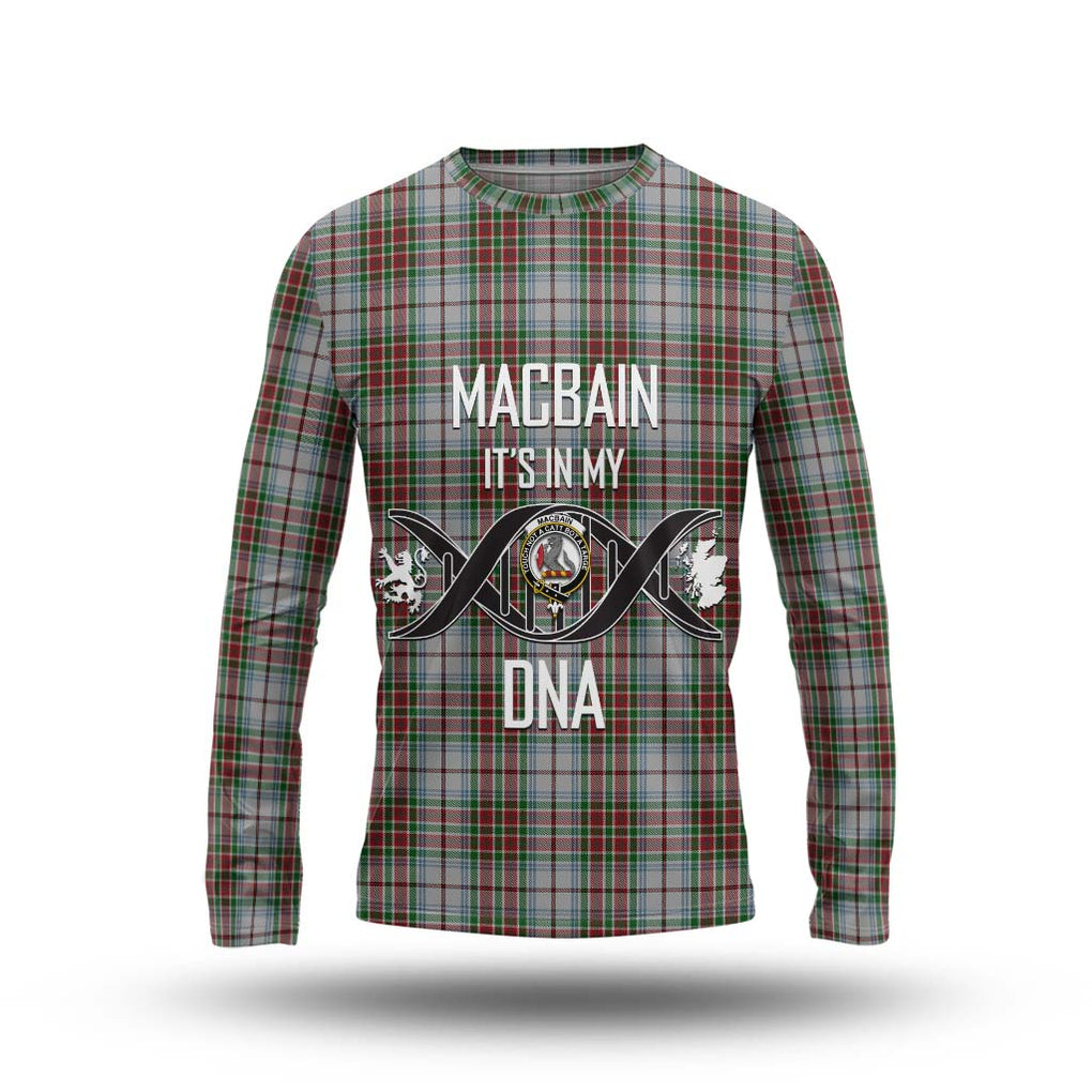 MacBain Dress Tartan Long Sleeve T-Shirt with Family Crest DNA In Me Style Unisex - Tartanvibesclothing Shop