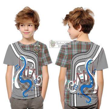 MacBain Dress Tartan Kid T-Shirt with Epic Bagpipe Style