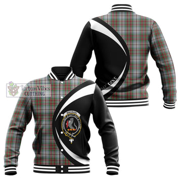 MacBain Dress Tartan Baseball Jacket with Family Crest Circle Style