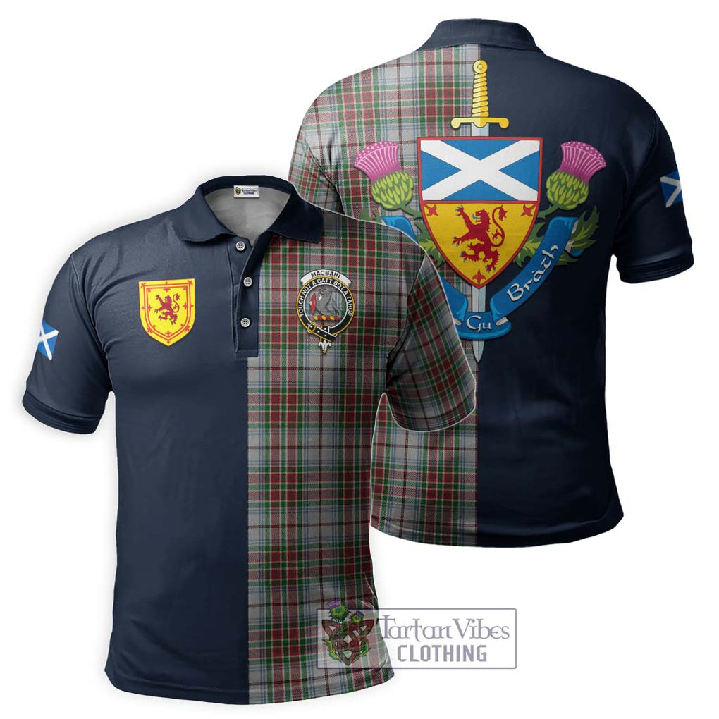 Tartan Vibes Clothing MacBain Dress Tartan Polo Shirt with Scottish Lion Royal Arm Half Style