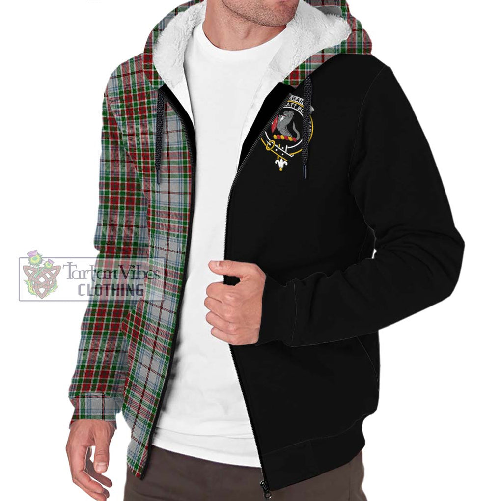 MacBain Dress Tartan Sherpa Hoodie with Family Crest and Half Of Me Style Unisex S - Tartanvibesclothing Shop