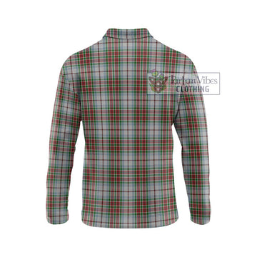 MacBain Dress Tartan Long Sleeve Polo Shirt with Family Crest DNA In Me Style