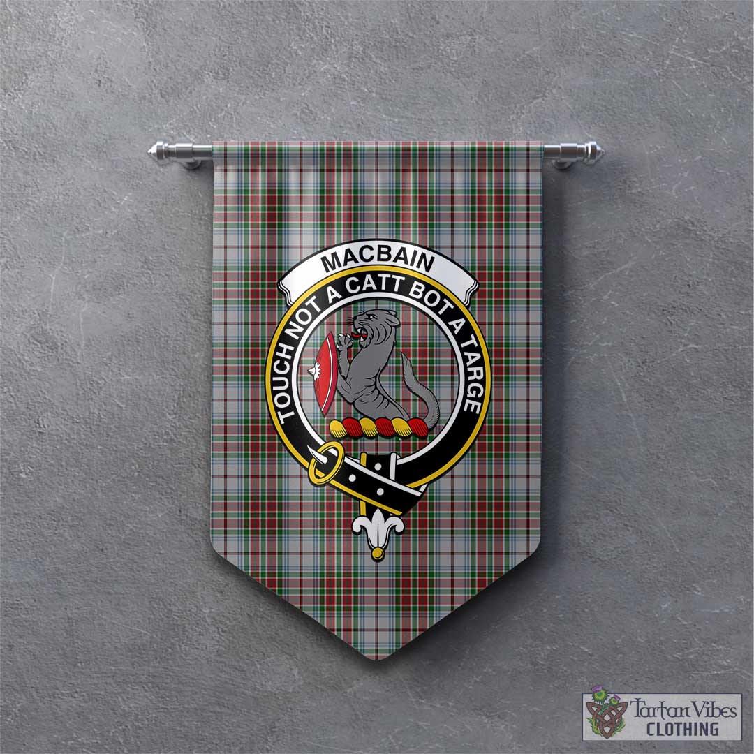 Tartan Vibes Clothing MacBain Dress Tartan Gonfalon, Tartan Banner with Family Crest