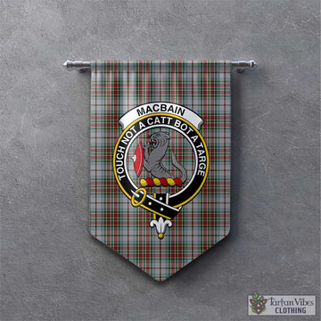 MacBain Dress Tartan Gonfalon, Tartan Banner with Family Crest