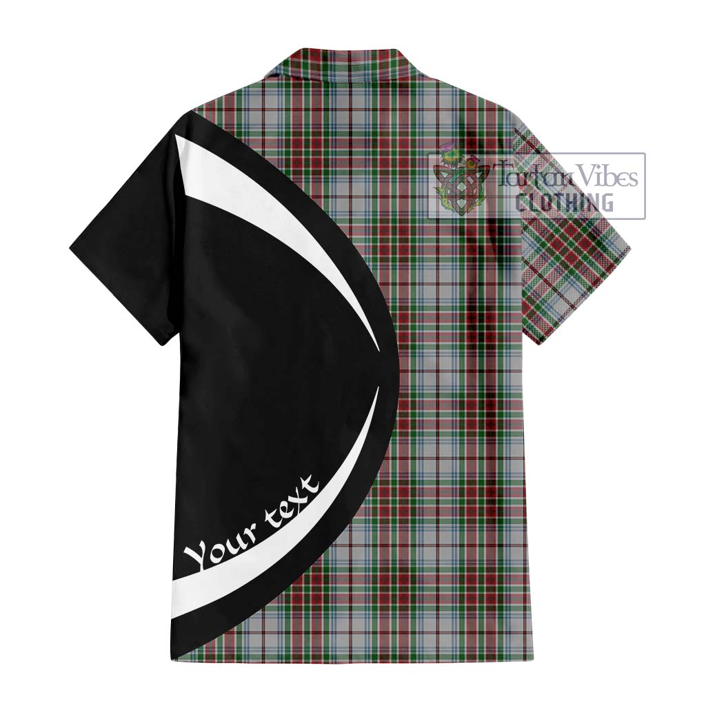 MacBain Dress Tartan Short Sleeve Button Up with Family Crest Circle Style - Tartan Vibes Clothing