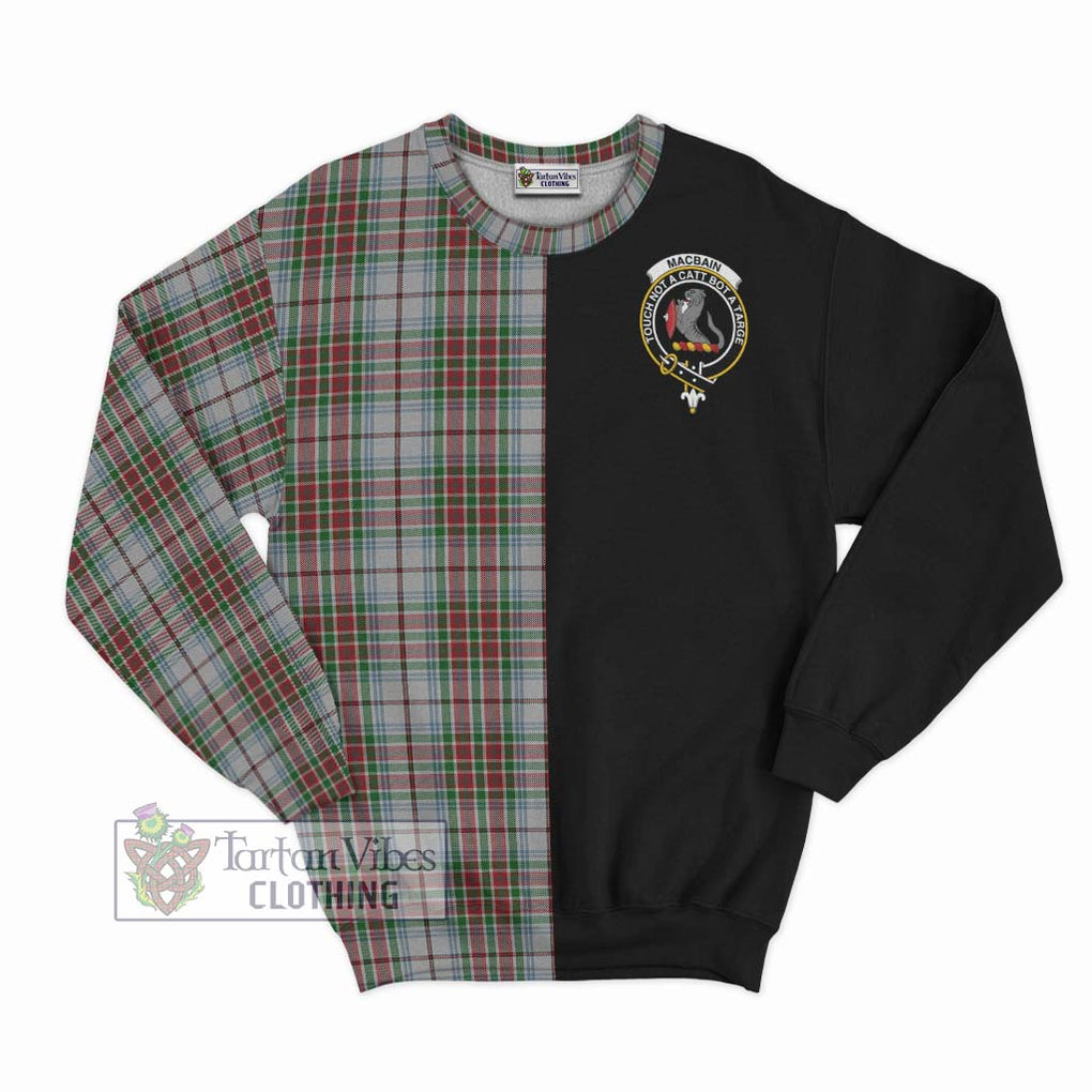 MacBain Dress Tartan Sweatshirt with Family Crest and Half Of Me Style - Tartanvibesclothing Shop