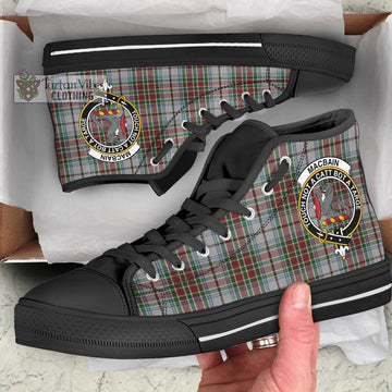 MacBain Dress Tartan High Top Shoes with Family Crest