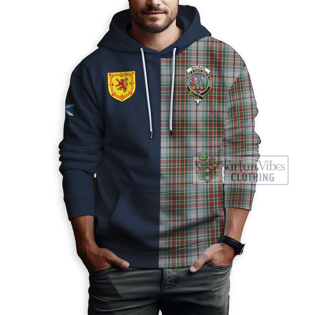 Tartan Vibes Clothing MacBain Dress Tartan Hoodie with Scottish Lion Royal Arm Half Style