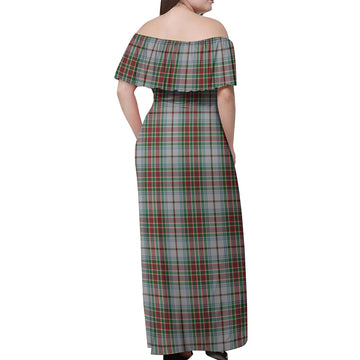 MacBain Dress Tartan Off Shoulder Long Dress