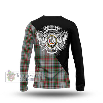 MacBain Dress Tartan Long Sleeve T-Shirt with Family Crest and Military Logo Style