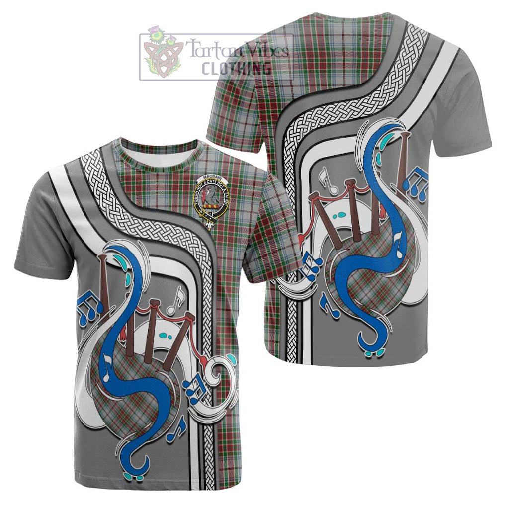 Tartan Vibes Clothing MacBain Dress Tartan Cotton T-shirt with Epic Bagpipe Style