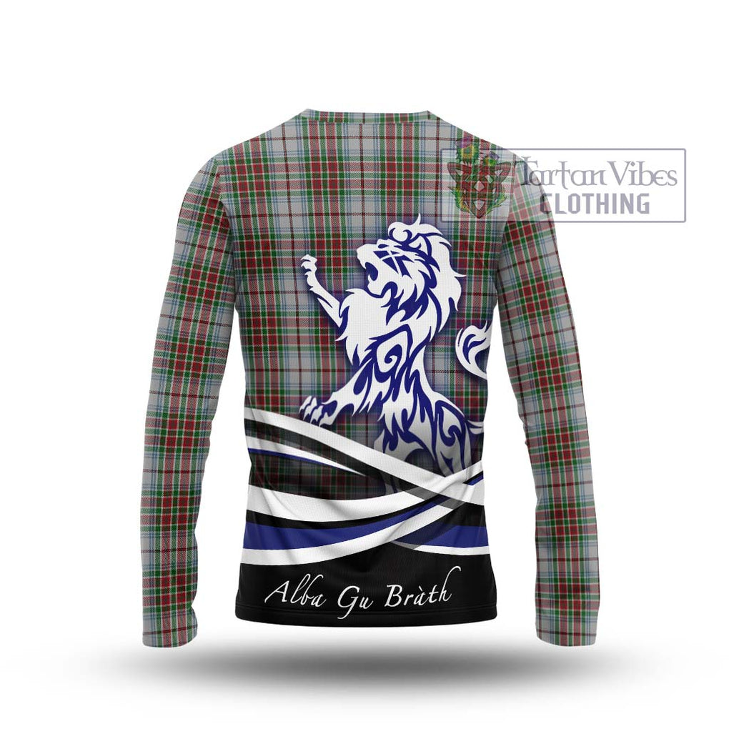 MacBain Dress Tartan Long Sleeve T-Shirt with Alba Gu Brath Regal Lion Emblem - Tartanvibesclothing Shop