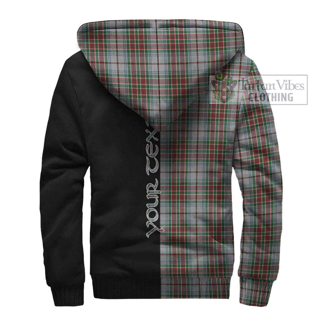 MacBain Dress Tartan Sherpa Hoodie with Family Crest and Half Of Me Style - Tartanvibesclothing Shop