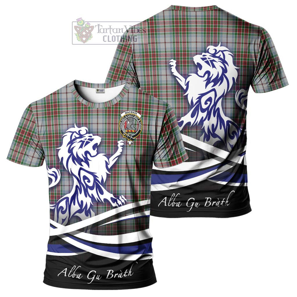 Tartan Vibes Clothing MacBain Dress Tartan Cotton T-shirt with Alba Gu Brath Regal Lion Emblem