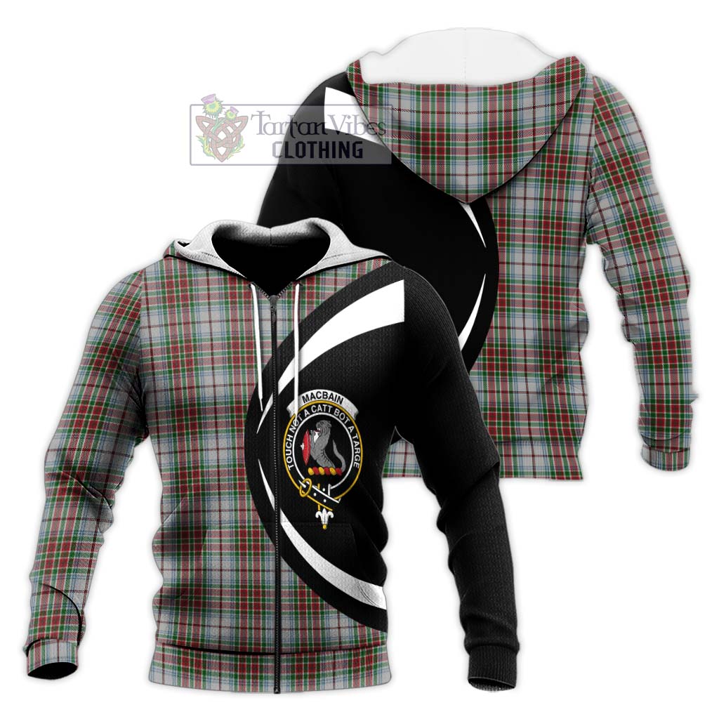 MacBain Dress Tartan Knitted Hoodie with Family Crest Circle Style Unisex Knitted Zip Hoodie - Tartan Vibes Clothing