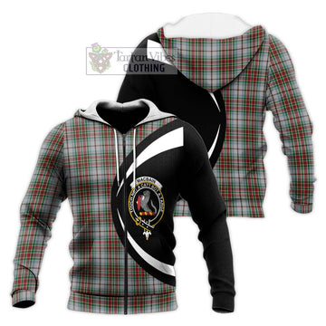 MacBain Dress Tartan Knitted Hoodie with Family Crest Circle Style