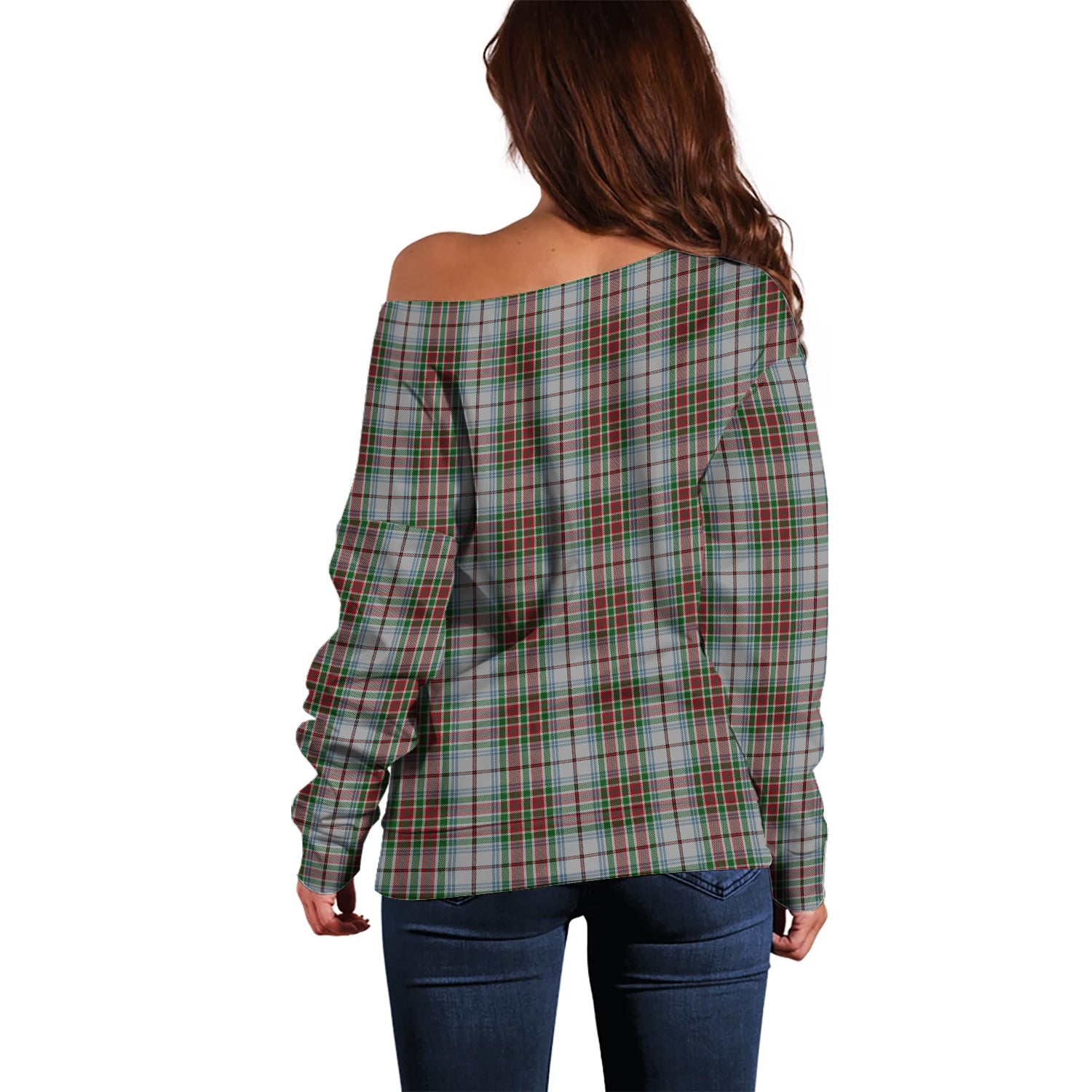 MacBain Dress Tartan Off Shoulder Women Sweater - Tartanvibesclothing