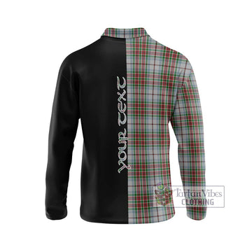 MacBain Dress Tartan Long Sleeve Polo Shirt with Family Crest and Half Of Me Style