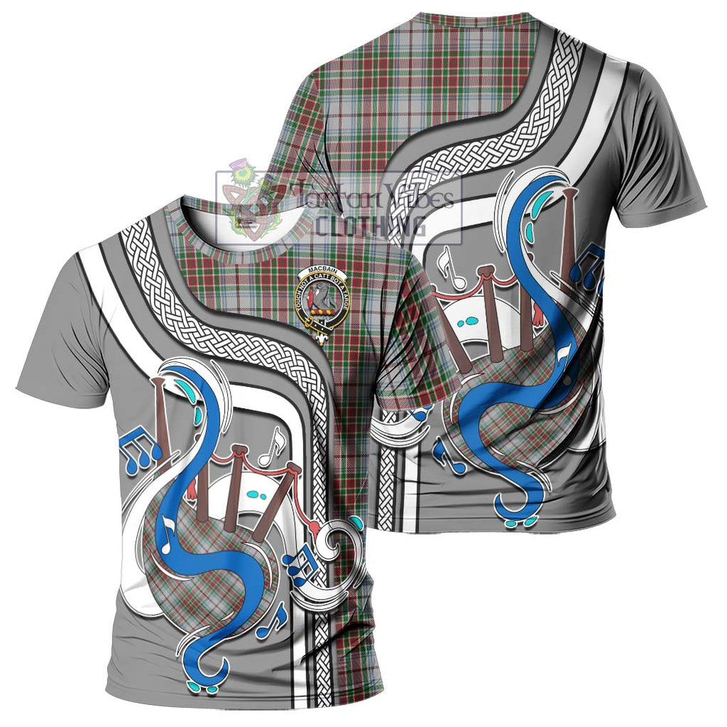 MacBain Dress Tartan T-Shirt with Epic Bagpipe Style - Tartanvibesclothing Shop