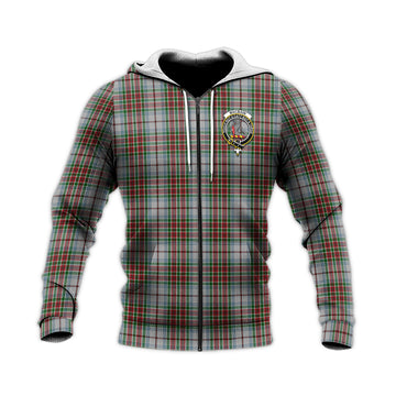 MacBain Dress Tartan Knitted Hoodie with Family Crest