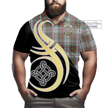 MacBain Dress Tartan Polo Shirt with Family Crest and Celtic Symbol Style