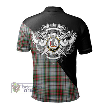 MacBain Dress Tartan Polo Shirt with Family Crest and Military Logo Style