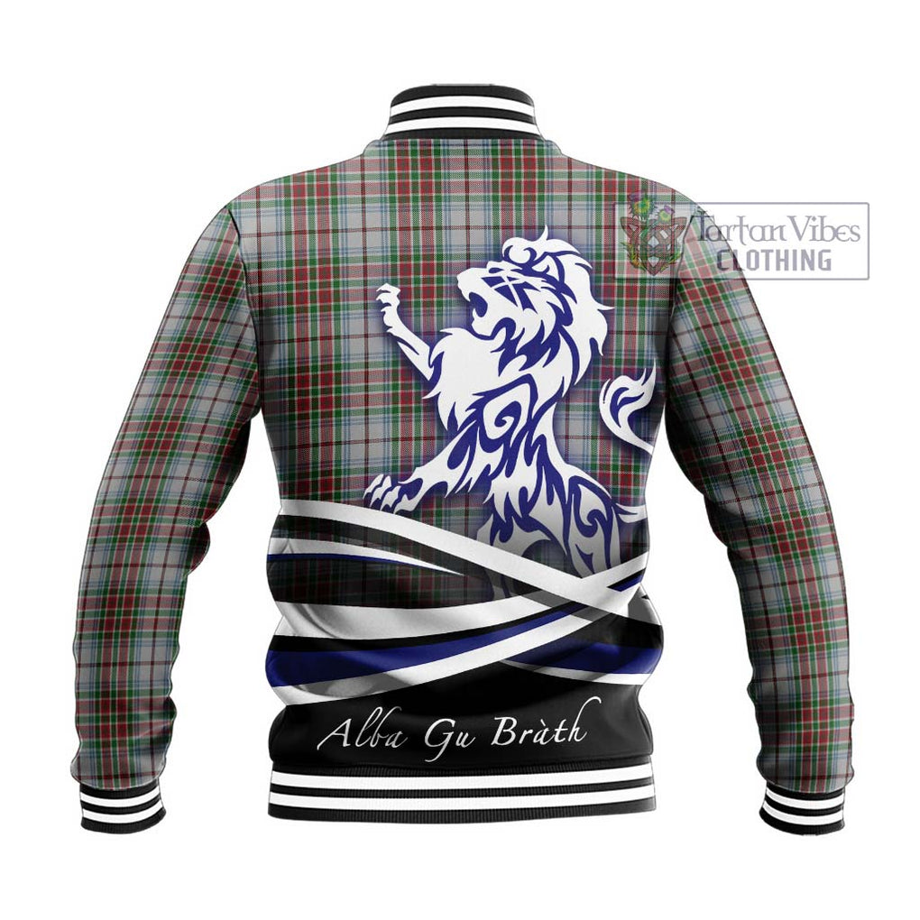 MacBain Dress Tartan Baseball Jacket with Alba Gu Brath Regal Lion Emblem - Tartanvibesclothing Shop