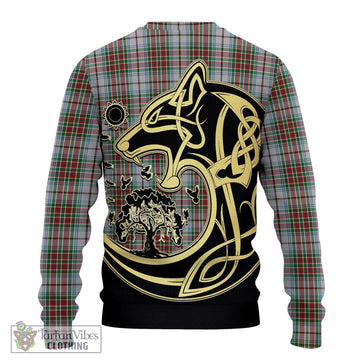 MacBain Dress Tartan Ugly Sweater with Family Crest Celtic Wolf Style